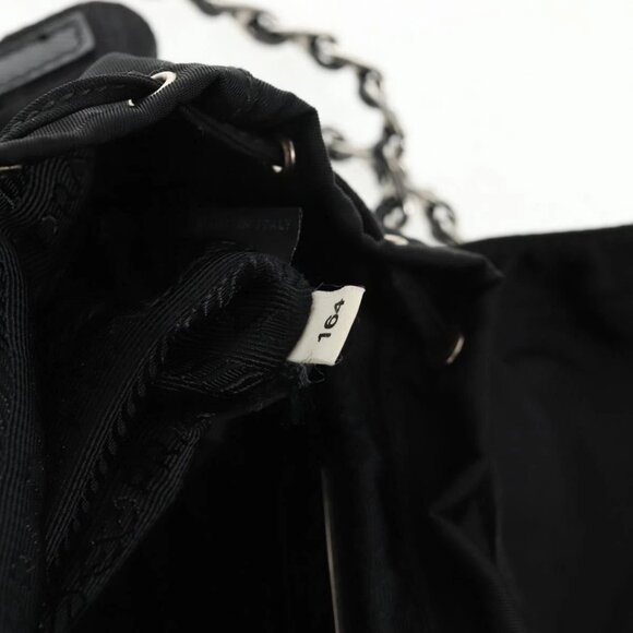 PRADA Chain Shoulder Bag Nylon Black Silver Auth 128179M - Picture 9 of 16